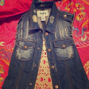 Denim jacket/Crochet back